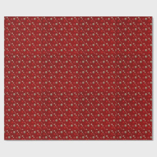 Festive Red & Gold Mistletoe Wrapping paper