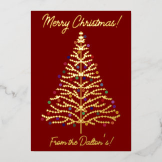 Festive Red & Gold Modern Christmas Tree Personal
