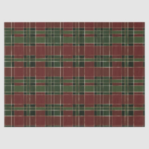 Festive Red, Green and Gold Cosy Christmas Plaid Tissue Paper