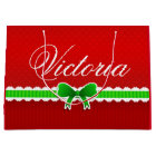Festive Red Green Christmas Design Custom Name