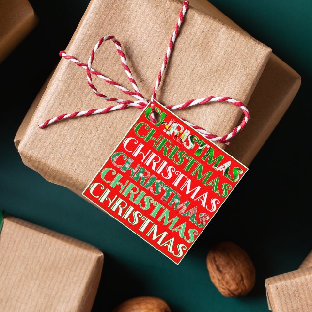 Festive Red Green Christmas  Favour Tags (Creator Uploaded)