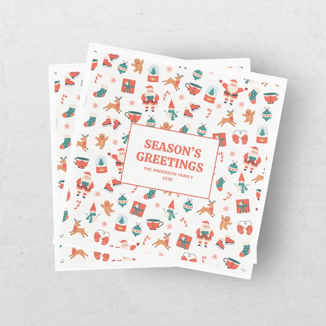 Festive Red Green Christmas Napkin (Creator Uploaded)