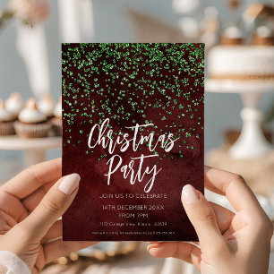 Festive Red Green Christmas Party Invitation