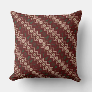 Festive Red, Green & Cream Cosy Christmas Pattern Cushion
