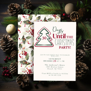 Festive Red Green Gold Christmas Party Invitation