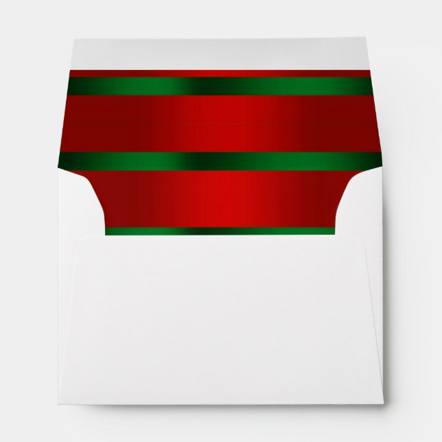 Festive Red Green Gradient Christmas Envelopes (Back (Bottom))