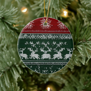 Festive Red & Green Plaid Christmas Ornament