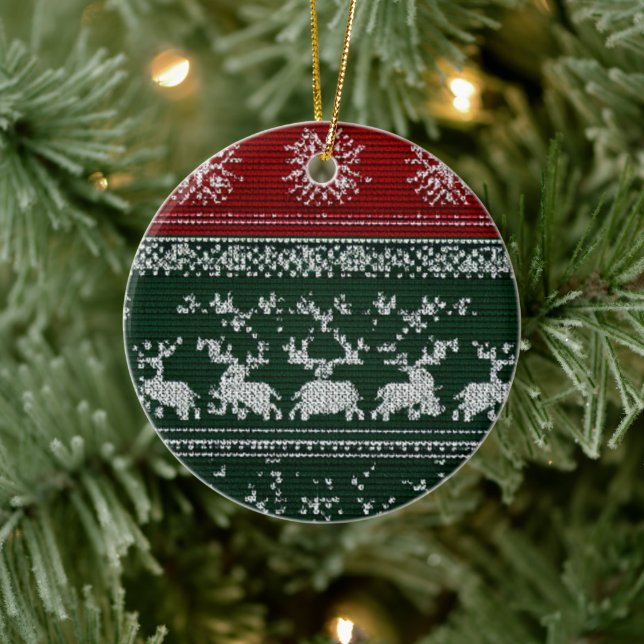 Festive Red & Green Plaid Christmas Ornament (Tree)