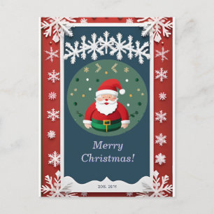 🎄 Festive Red Holiday Magic ✨ Santa Winter Cheer Postcard