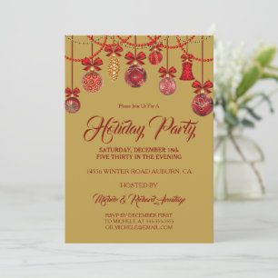 Festive Red Holiday Party Invitation