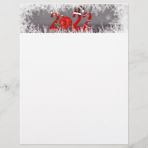 Festive Red Merry Christmas New Year 2022 Custom Letterhead