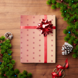 Festive Red Metallic Snowflake Pattern Christmas Wrapping Paper