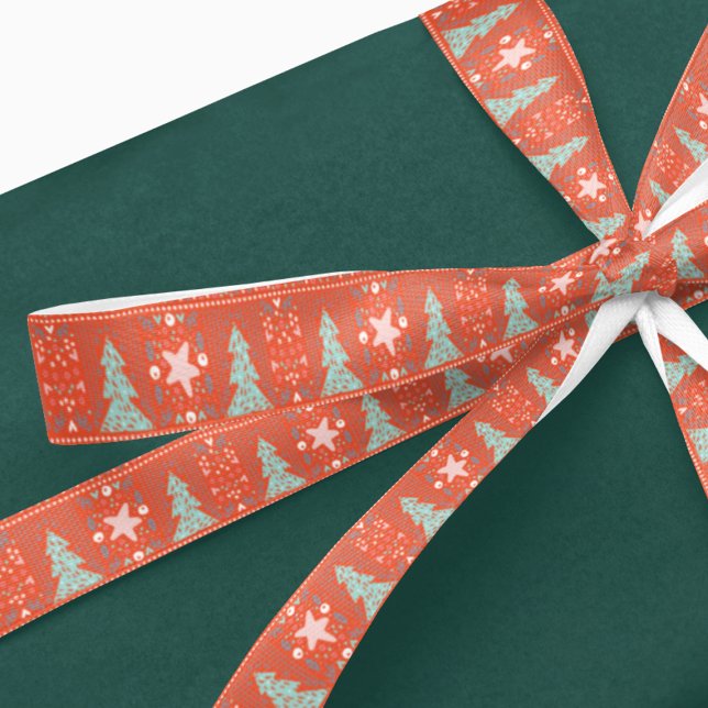 Festive Red Modern Pretty Christmas Gift Ribbon Satin Ribbon (Creator Uploaded)