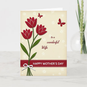 Festive Red Mothers Day Design Card