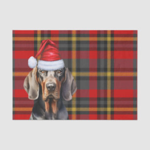 Festive Red Plaid and BT Coonhound Christmas Tissue Paper