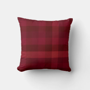 Festive Red Plaid Check Pattern Rustic Farmhouse Cushion