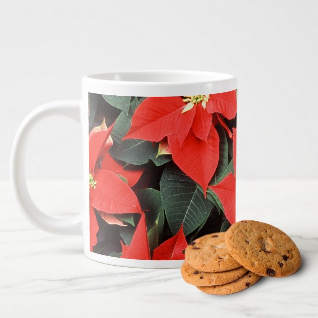 Festive Red Poinsettia Jumbo Mug (Creator Uploaded)