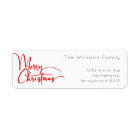 Festive Red Script Merry Christmas Return Address