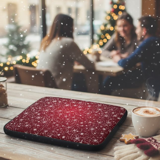 Festive Red Snowflake Laptop Sleeve (Creator Uploaded)