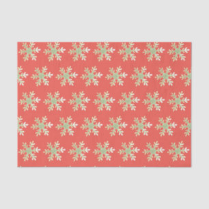 Festive Red Snowflake Pattern Christmas Holiday Tissue Paper