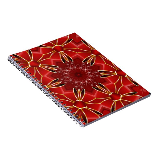 Festive Red Spiral Notebook (Right Side)