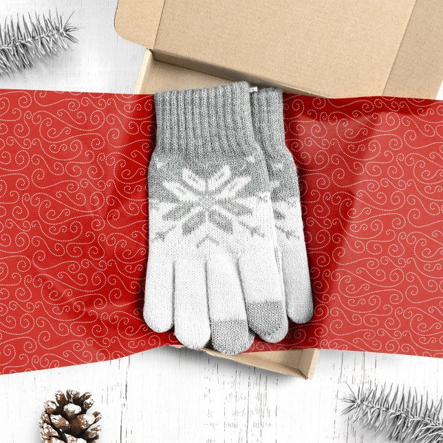 Festive Red Swirl Pattern Christmas  Tissue Paper (Creator Uploaded)