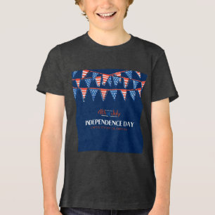 Festive Red White Blue 4th of July Bunting Tri-Blend Shirt