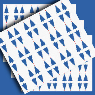 Festive red, white & blue trees tissue paper