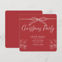 Festive Red & White Ribbon Gift Square Christmas