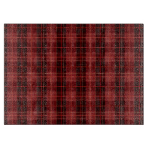 Festive Red Winter Christmas Plaid Pattern Cutting Board