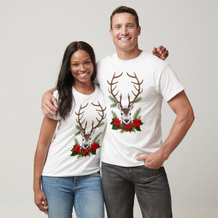 Festive Reindeer Antlers Christmas  T-Shirt