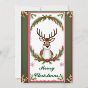 Festive Reindeer Christmas Card