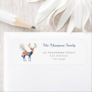Festive Reindeer House Return Name Address