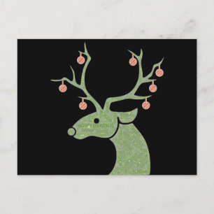 Festive Reindeer Merry Christmas Postcard