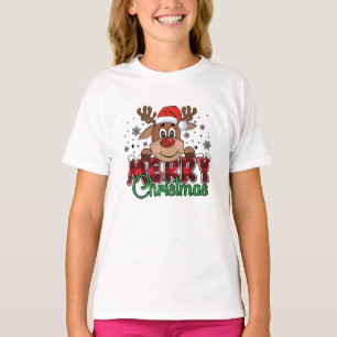Festive Reindeer, Merry Christmas T-Shirt
