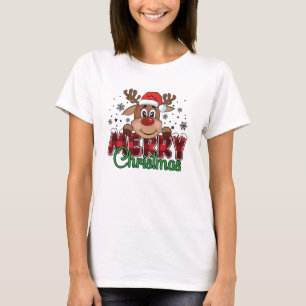Festive Reindeer, Merry Christmas T-Shirt