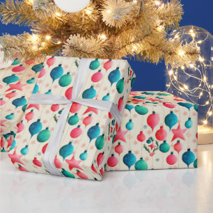 Festive retro Christmas bulb Holiday Wrapping Paper