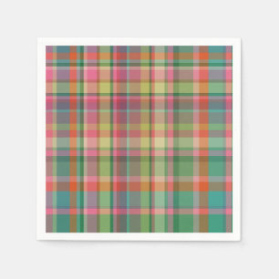 Festive Retro Christmas Plaid Cute Preppy Holiday Napkin