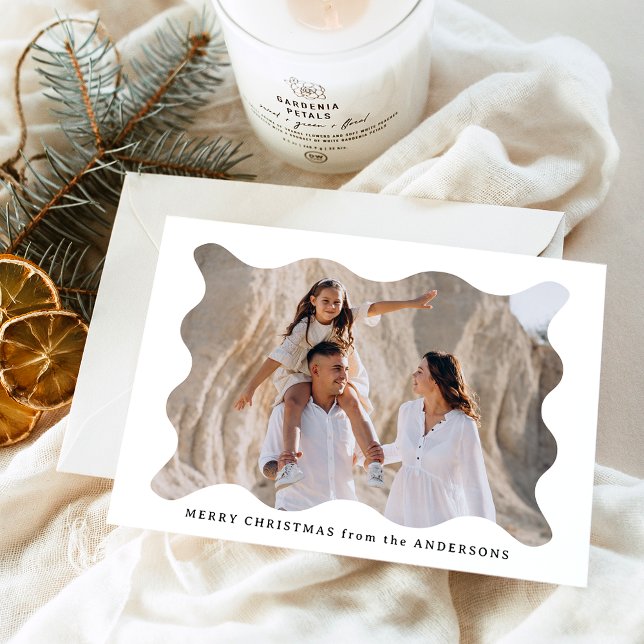 Festive Retro Photo Frame Merry Christmas Holiday Card (Creator Uploaded)