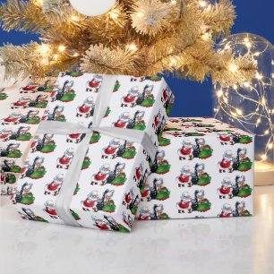 Festive retro vintage Christmas Santa Mrs. Claus Wrapping Paper