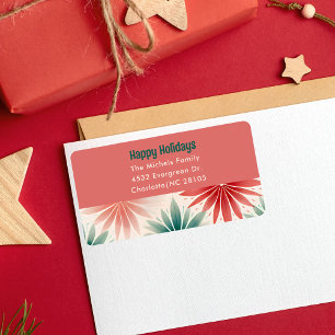 Festive Retro Vintage Seasonal Holiday Floral Label