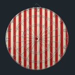 Festive Retro Vintage Vertical PopCorn Stripes Dartboard<br><div class="desc">A retro style festive popcorn red and beige stripes decor in horizontal or in vertical fashion are a modern classic graphic design style that always make for a great custom gift for yourself or for someone special on your list, these are sure to make an impression on any festive occasions....</div>