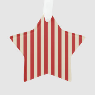 Festive Retro Vintage Vertical PopCorn Stripes Ornament