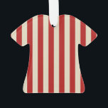 Festive Retro Vintage Vertical PopCorn Stripes Ornament<br><div class="desc">A retro style festive popcorn red and beige stripes decor in horizontal or in vertical fashion are a modern classic graphic design style that always make for a great custom gift for yourself or for someone special on your list, these are sure to make an impression on any festive occasions....</div>