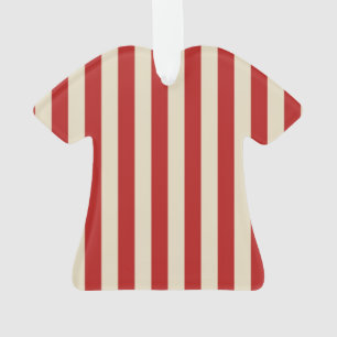 Festive Retro Vintage Vertical PopCorn Stripes Ornament