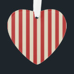 Festive Retro Vintage Vertical PopCorn Stripes Ornament<br><div class="desc">A retro style festive popcorn red and beige stripes decor in horizontal or in vertical fashion are a modern classic graphic design style that always make for a great custom gift for yourself or for someone special on your list, these are sure to make an impression on any festive occasions....</div>