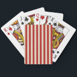 Festive Retro Vintage Vertical PopCorn Stripes Playing Cards<br><div class="desc">A retro style festive popcorn red and beige stripes decor in horizontal or in vertical fashion are a modern classic graphic design style that always make for a great custom gift for yourself or for someone special on your list, these are sure to make an impression on any festive occasions....</div>