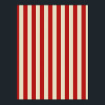 Festive Retro Vintage Vertical PopCorn Stripes Poster<br><div class="desc">A retro style festive popcorn red and beige stripes decor in horizontal or in vertical fashion are a modern classic graphic design style that always make for a great custom gift for yourself or for someone special on your list, these are sure to make an impression on any festive occasions....</div>