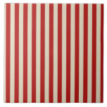 Festive Retro Vintage Vertical PopCorn Stripes Tile<br><div class="desc">A retro style festive popcorn red and beige stripes decor in horizontal or in vertical fashion are a modern classic graphic design style that always make for a great custom gift for yourself or for someone special on your list, these are sure to make an impression on any festive occasions....</div>