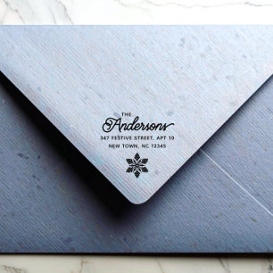 Festive Return Address Rubber Stamp